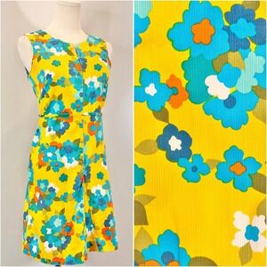 Vintage 1960s Romper Flower Power 60s Jumpsuit Yellow Soft Cotton Vacation Beach